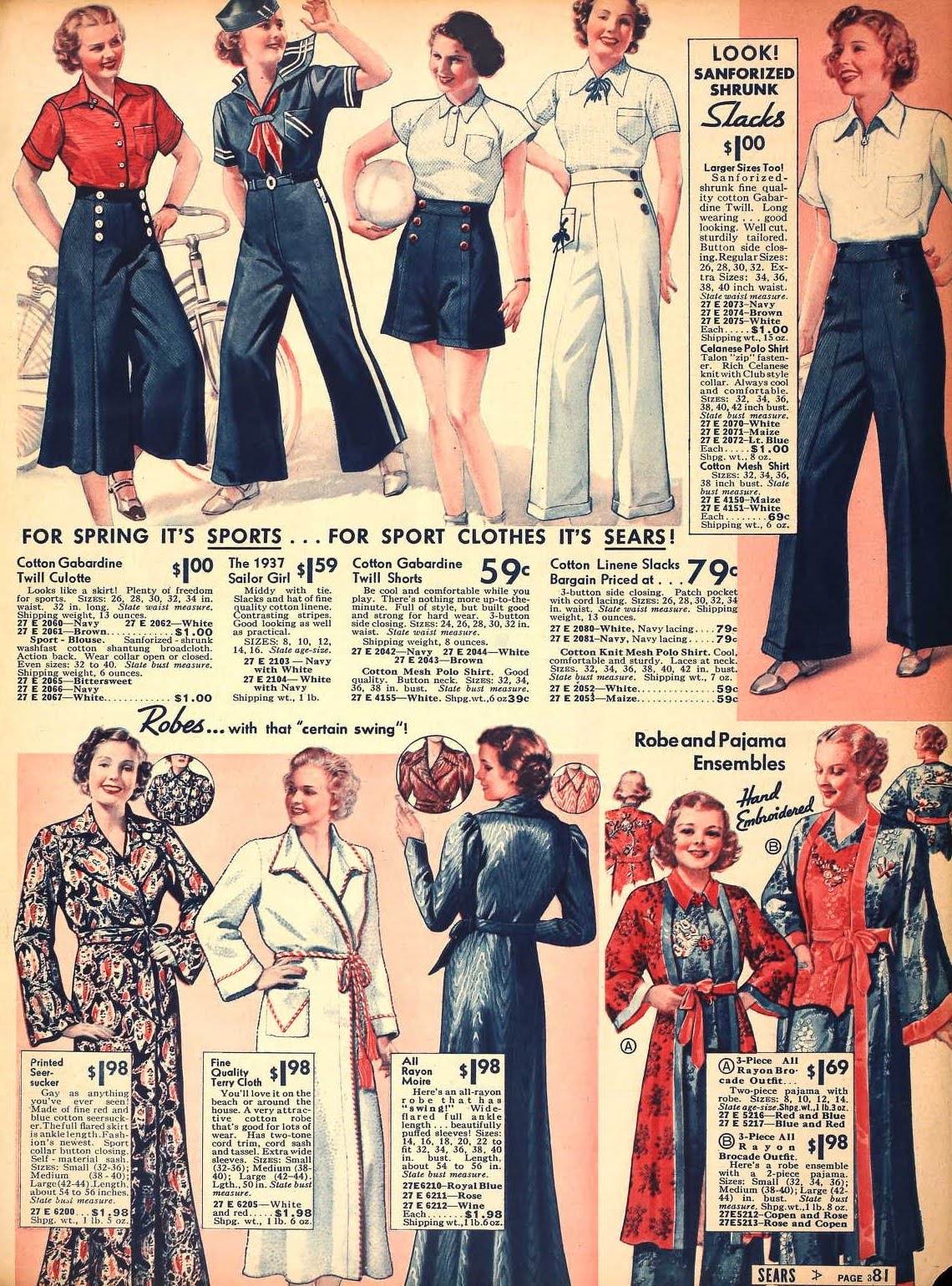 Snapped Garters: 1937 Fashions - IN COLOUR!