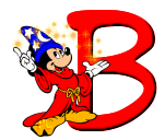 Alfabeto de Mickey Mouse en diferentes posturas y vestuarios B.
