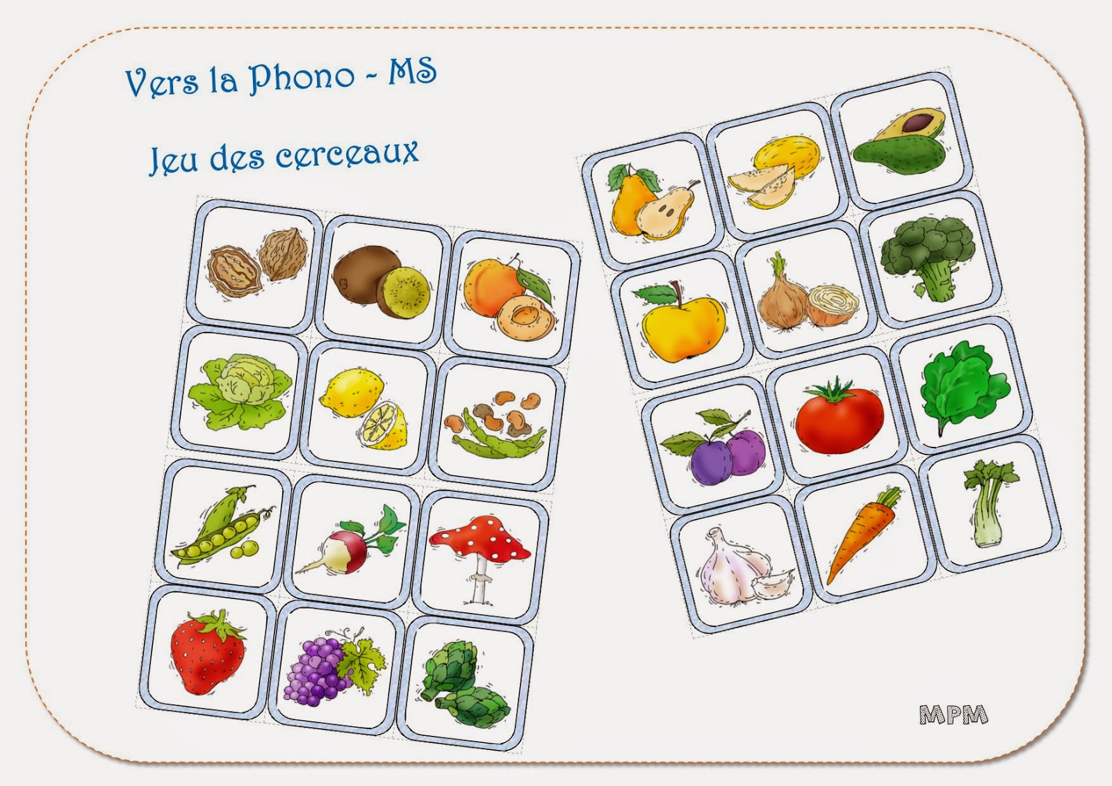 Phonologie imagier des fruits et légumes