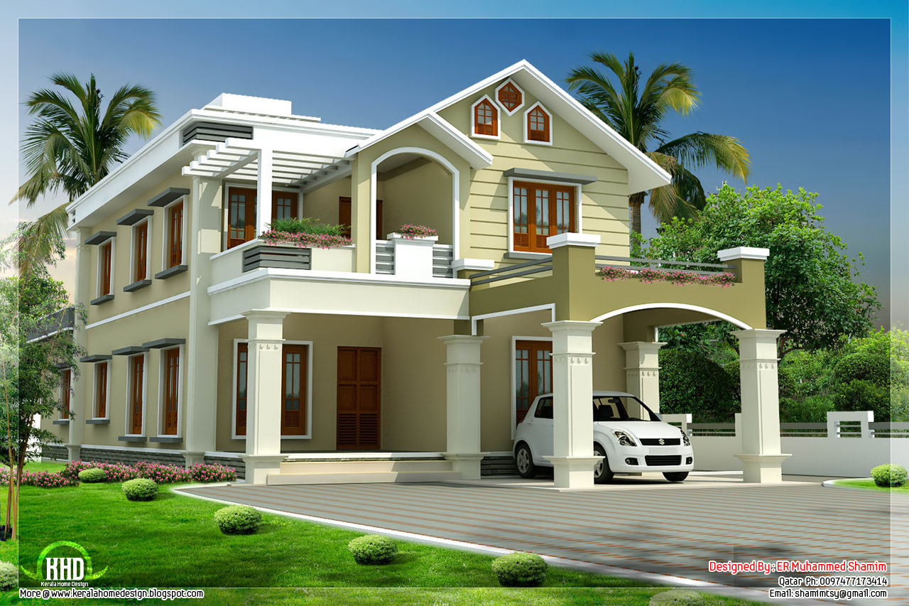 Beautiful two floor house design - Kerala home design and floor plans