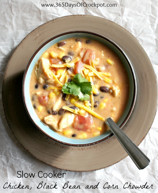 Recipe for Slow Cooker Chicken, Black Bean and Corn Chowder 365 Days
