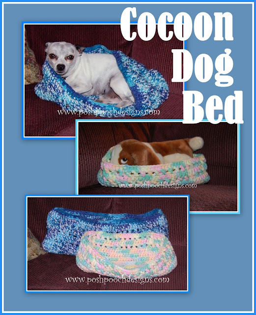 Posh Pooch Designs Cocoon Dog Bed Crochet Pattern 2 Sizes Posh