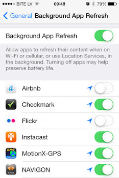 Apps background sync setting.