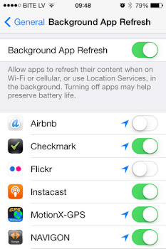Apps background sync setting