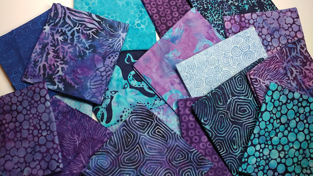 Blue Sea fabrics by Island Batik