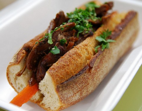 Lip smacking lamb baguette sandwich