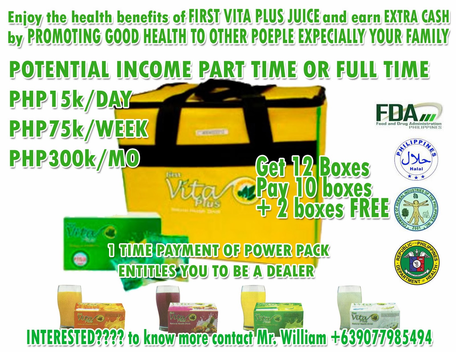 First Vita Plus Natural Health Drink First Vita Plus Power Pack Promo