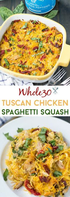 Whole30 Tuscan Chicken Spaghetti Squash