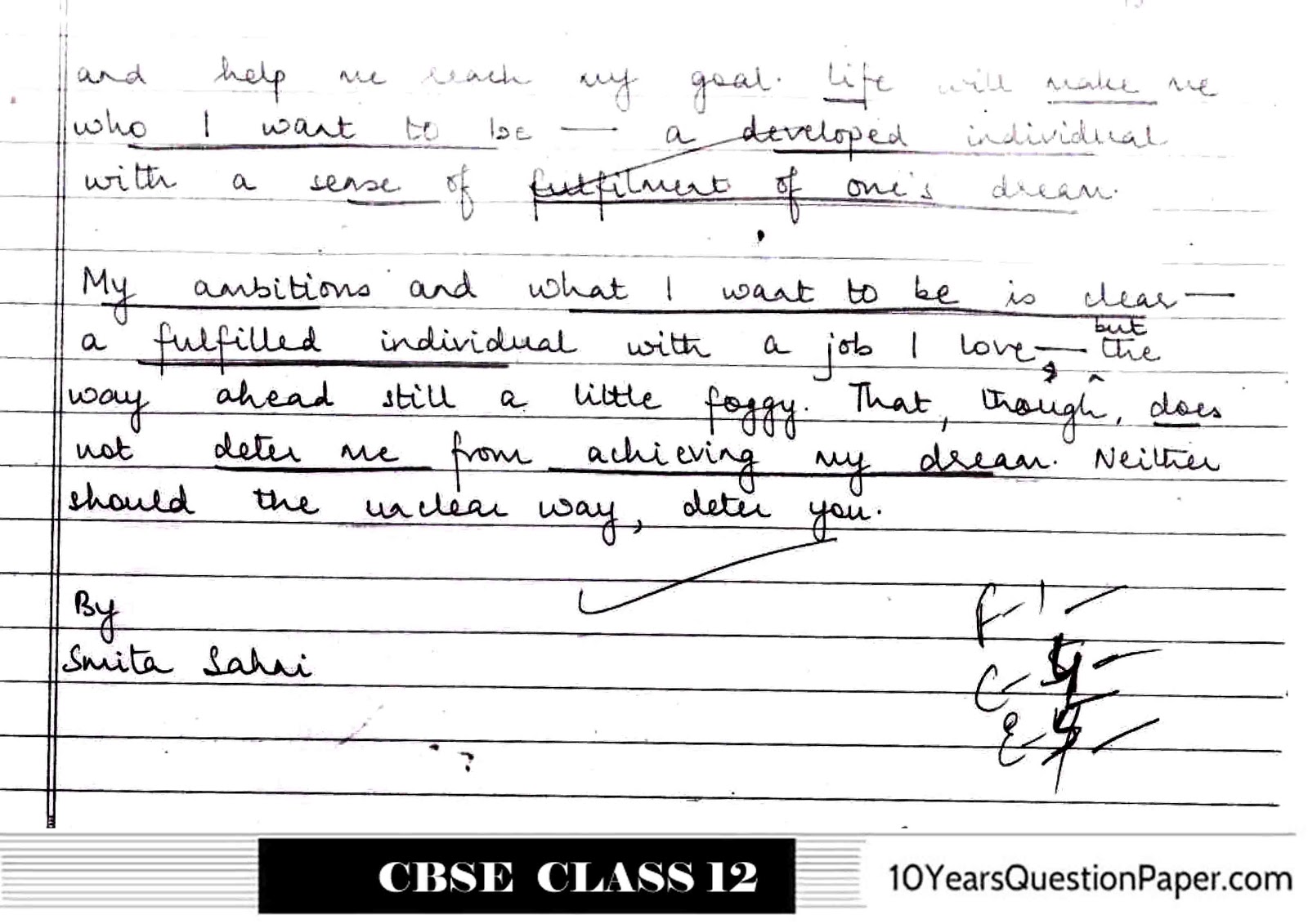 CBSE Class XII English Core answer sheet cbse class 12th English Core Topper answer sheet