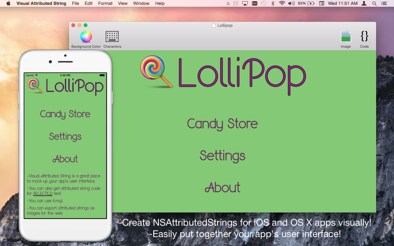 Visual Attributed String