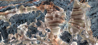 Spain fields from the air which mimic an abstract painting,artistic representation of human labor camps bird's eye view abstract photograph surrealism,Abstract Naturalism,abstract expressionism ,colores, líneas, composición, contrastes, surrealismo, abstracción,