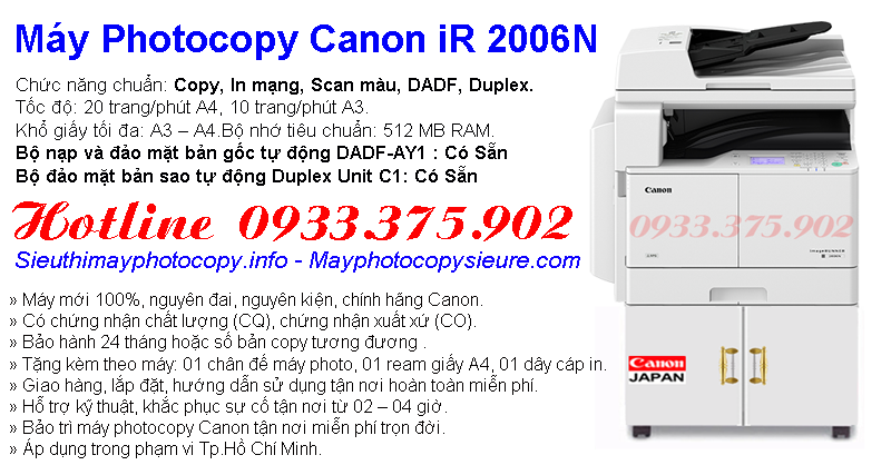 Bán Máy Photocopy Canon iR 2006N