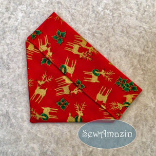 Christmas Dog Bandana, over the collar, reindeer