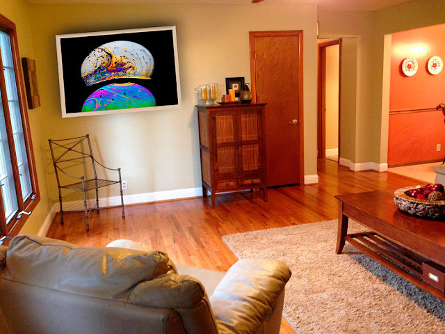Living room with wall decor of fine art photograph Living room with wall decor of fine art photograph