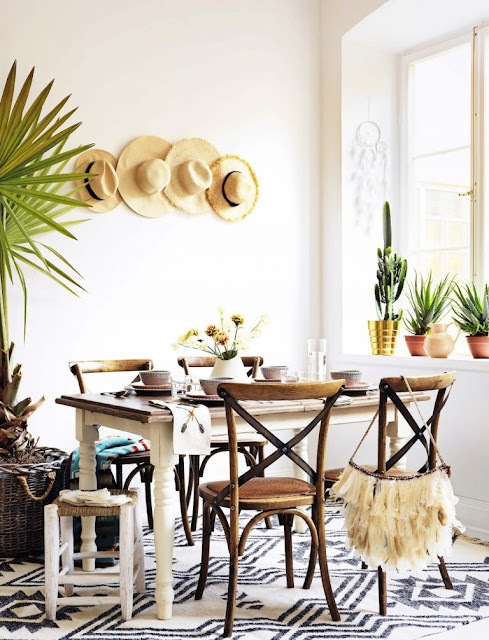 Check out this Scandi/Native American/boho home-décor mashup - dining room BoHoHome.com @bohosusan
