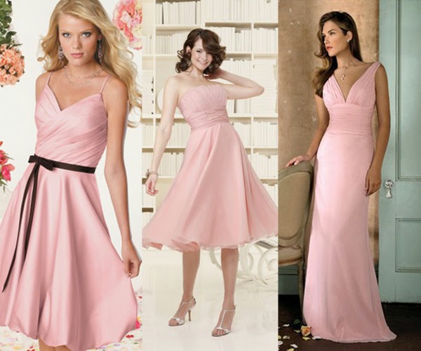 Ethereal Pink Bridesmaid Dresses Gowns