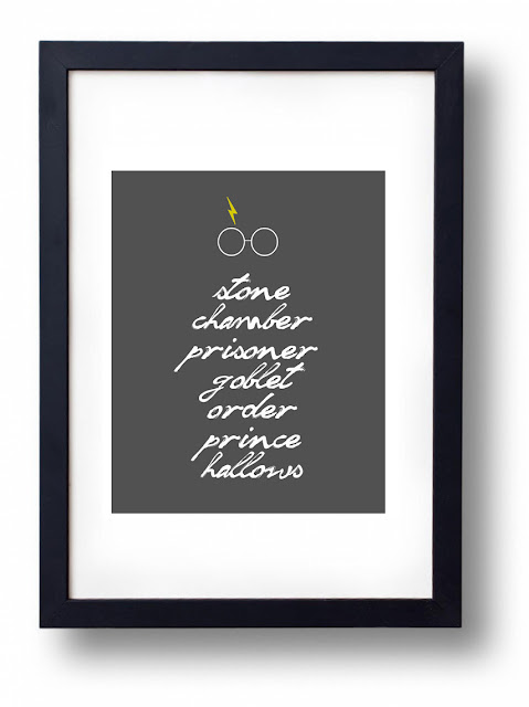 Harry Potter Book list art print