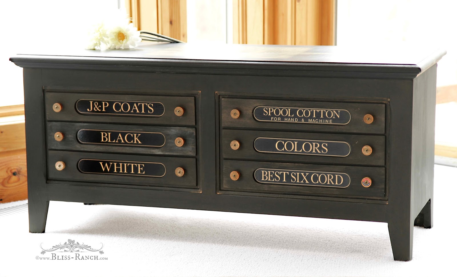 Toy Box to Spool Cabinet with Maison Blanche Paint, Bliss-Ranch.com