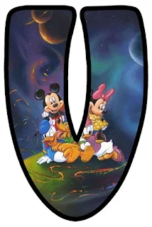 Abecedario con Mickey, Minnie, Pluto, Donald y Daisy.