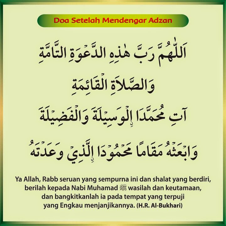 Doa Setelah Mendengar Adzan Dan Artinya Yang Shahih Belajar Islam