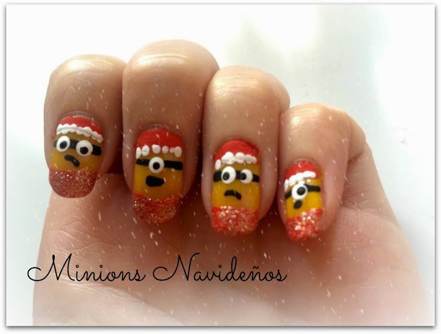 Manicura de Minions Navideños