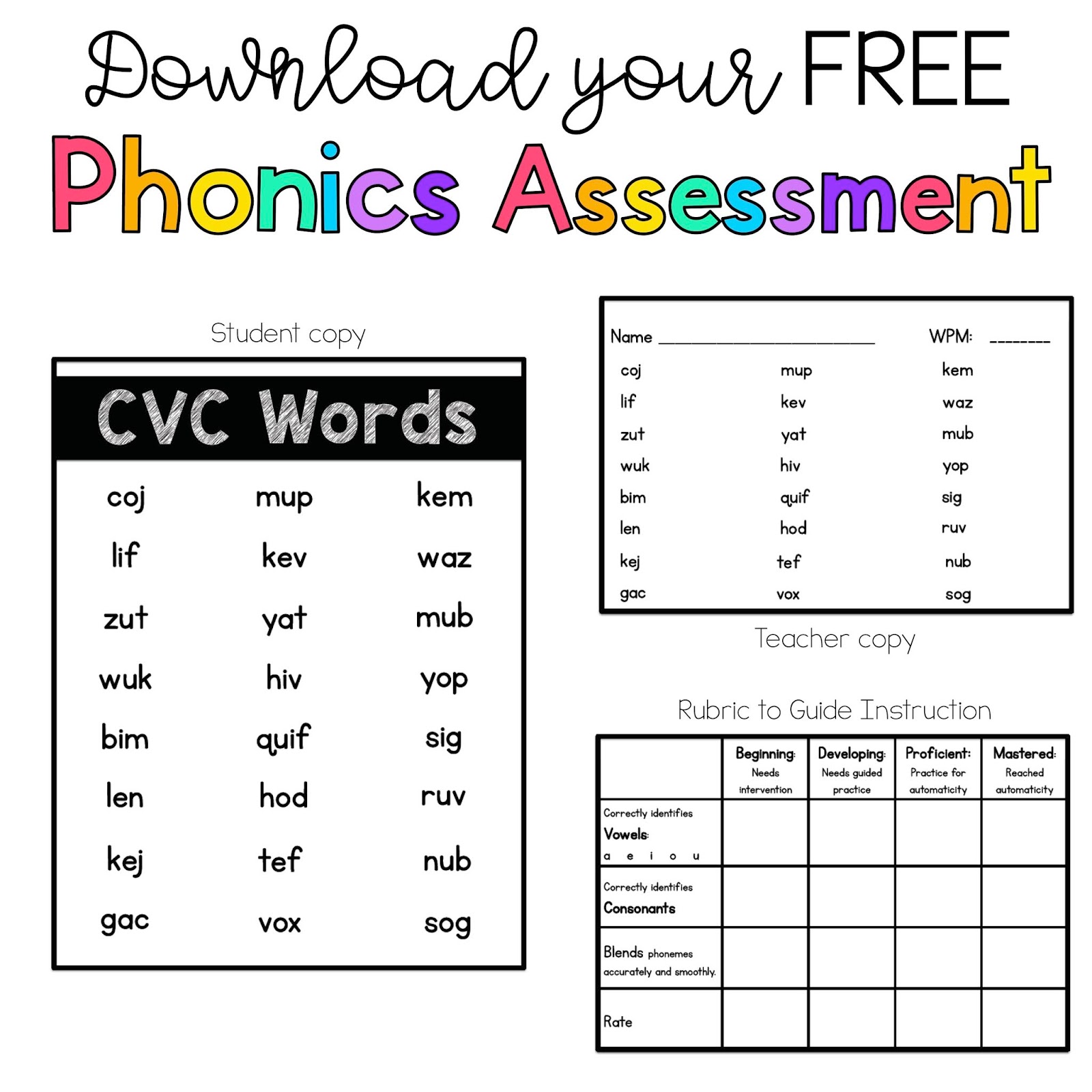 Sarah s First Grade Snippets Phonics Assessments Sarah s First Grade Snippets Phonics Assessments