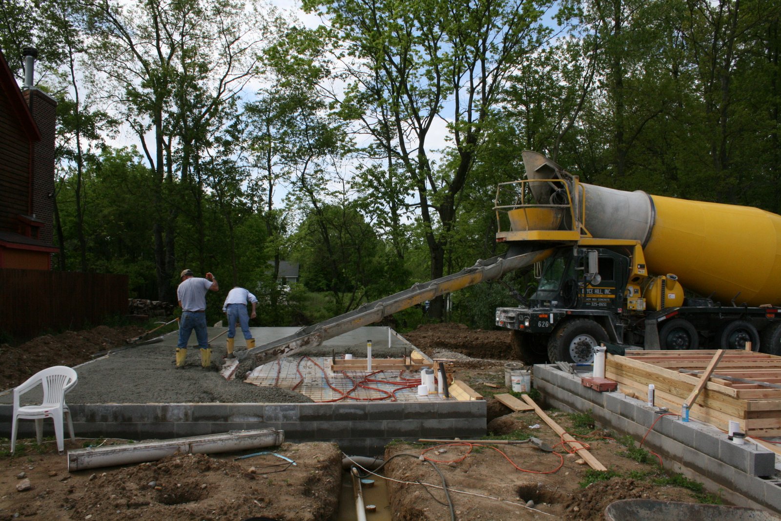Thistle Creek House Pouring the Concrete Slab