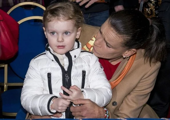 Princess Stephanie, Camille Gottlieb and Pauline Ducruet. Princess Gabriella wore Moncler YVES Long Parka