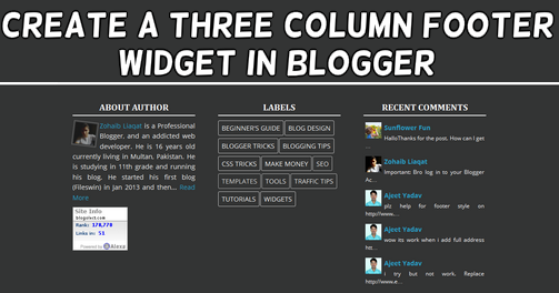 How to Create a Three Column Footer Widget in Blogger | Blogolect