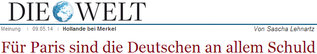 Für Paris sind die Deutschen an allem Schuld Für Paris sind die Deutschen an allem Schuld