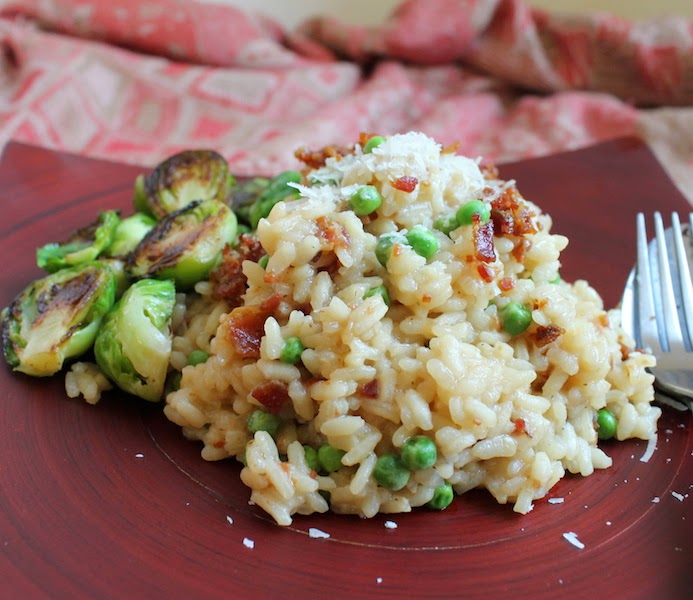 Food Lust People Love Pea and Bacon Risotto