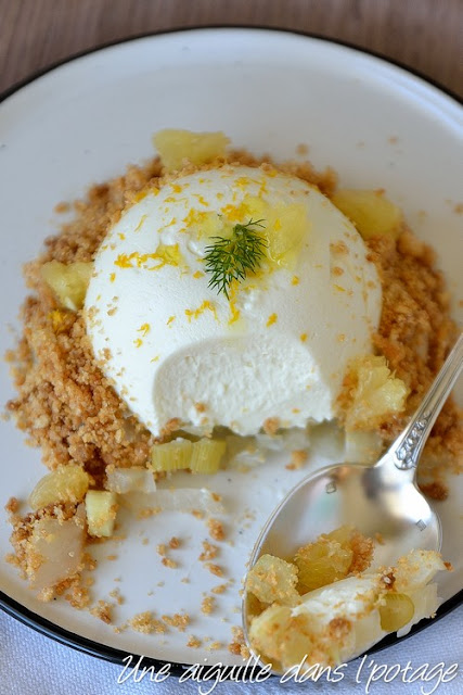 Crémeux bergamote, fenouil confit et streusel   