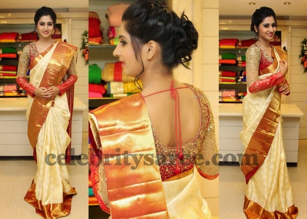 Shamili in Full Sleeves Shimmer Blouse - Saree Blouse Patterns