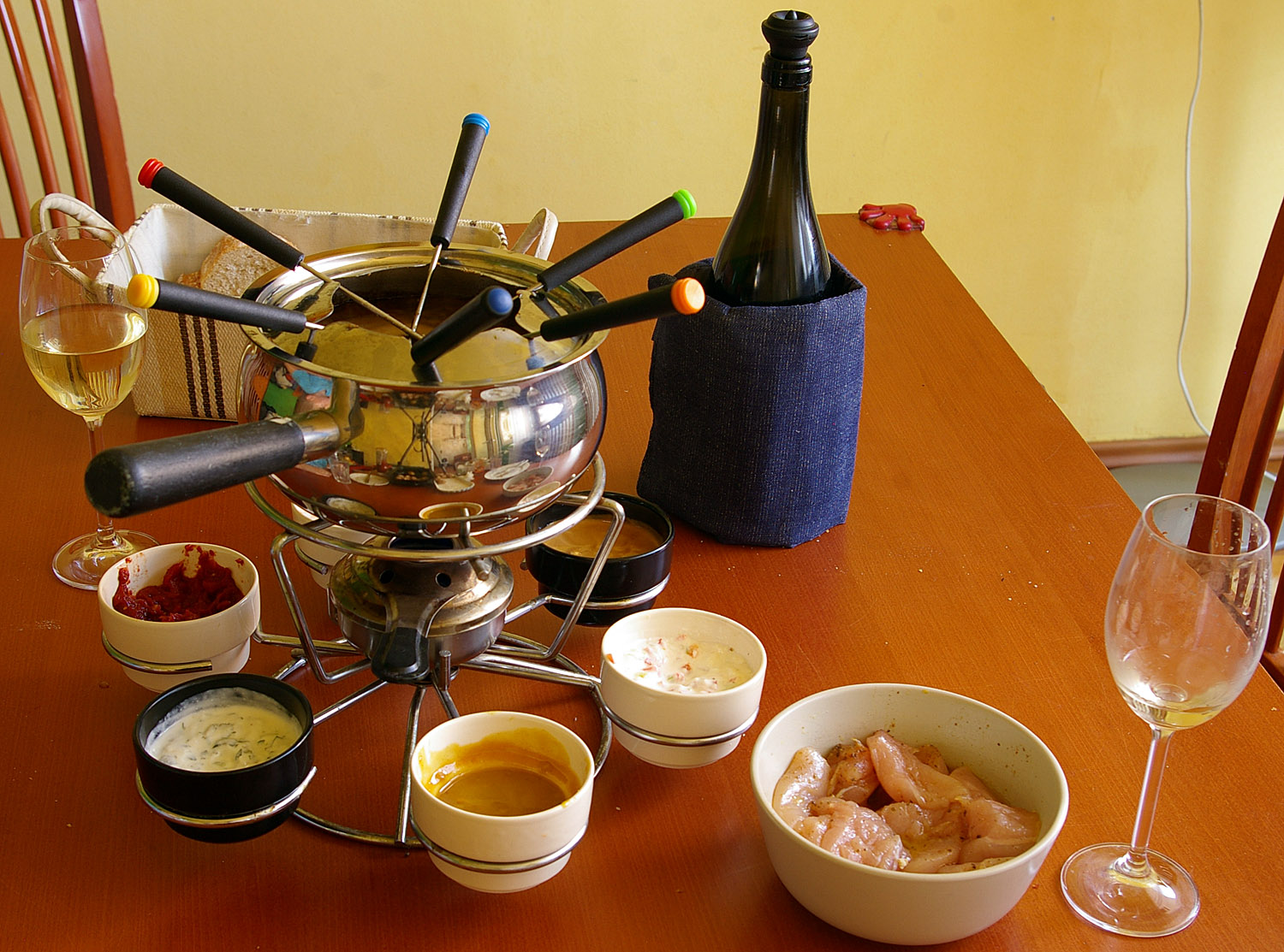 Drobky na stole Je tu podzim a fondue