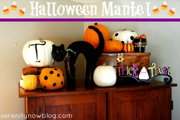 Halloween Mantel Decorating (Fake Mantel), from Serenity Now