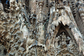 Wingless Angels with Trumpets - Nativity Façade Detail in Sagrada Familia