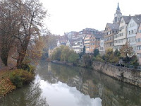 Tübingen, river Neckar, with Hölderlinturm in the background