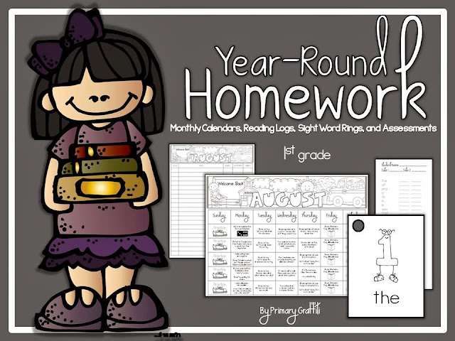http://www.teacherspayteachers.com/Product/Year-Round-1st-Grade-Homework-945140