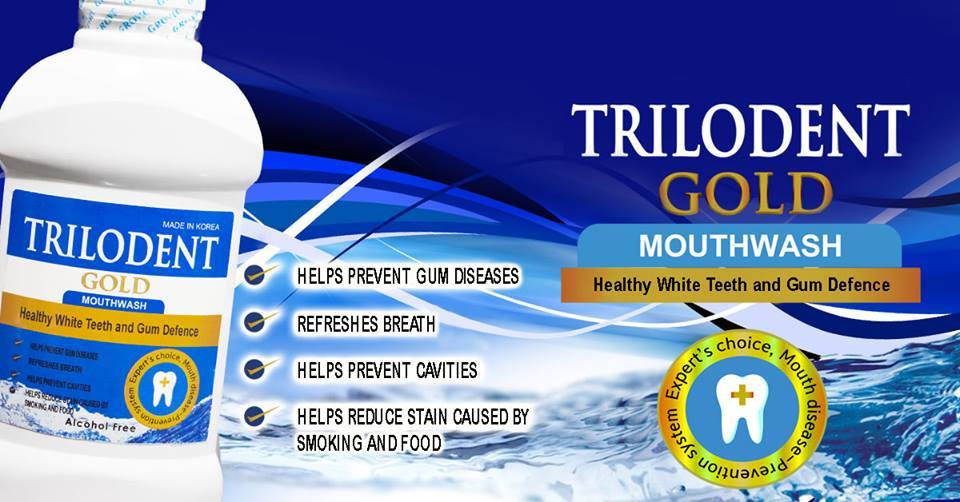 TRILODENT Gold Mouthwash For Fresh Breath And Healthy Gums Mommy's
