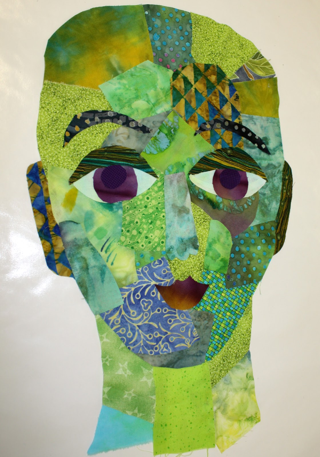 Too Wild Quilters: Collage Face - Just a Start