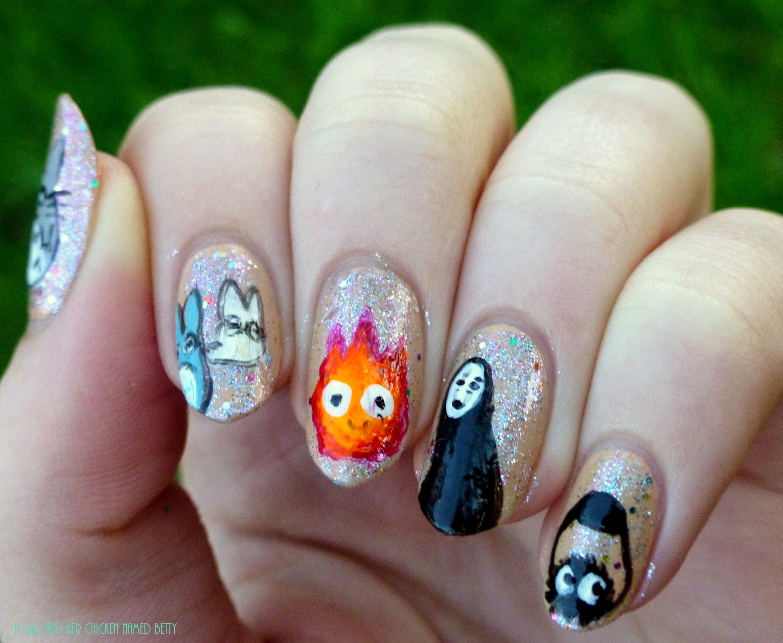 Ghibli Universe Nail Art with Born Pretty Nail Art Brushes GirlChickBetty