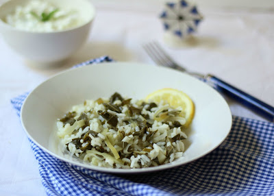 risotto con foglie di vite