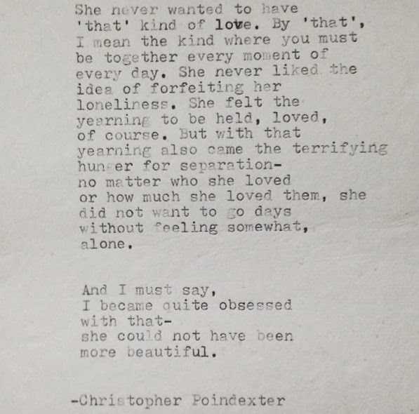 She never wanted to have 'that' kind of love. by 'that', I mean the ...