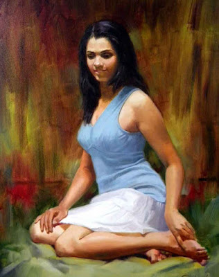 Beautiful Artwork Of Liberal Indian Girl By Famous Artist Vilas Chormale.