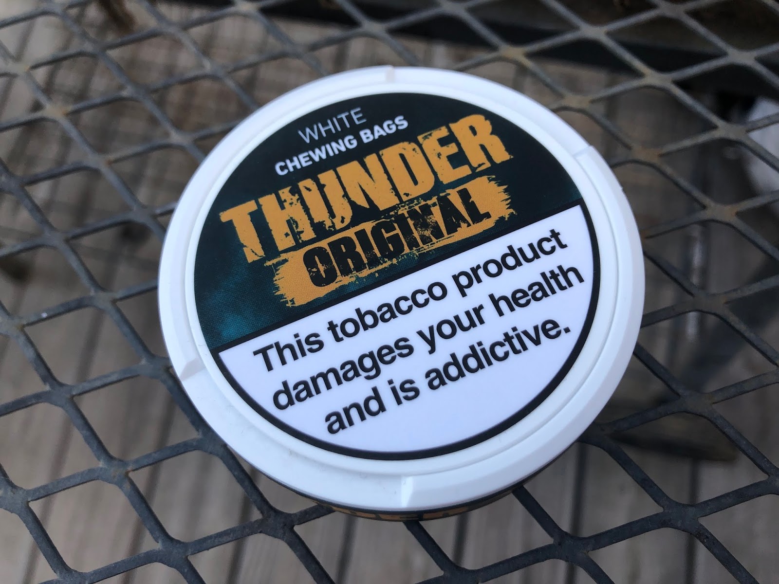 Thunder original. Chew Bags Tobacco.