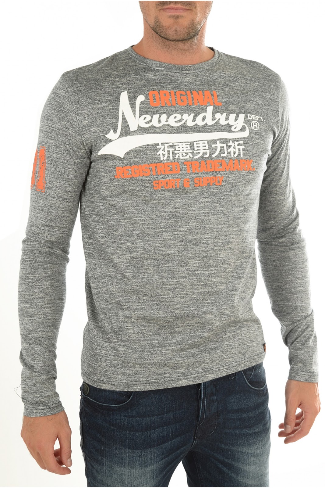 T.Shirt coton chiné logoté Togadry Neverdry Grossiste en ligne