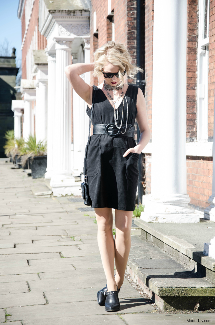 Outfit Post: Boohoo Black Suede Dress