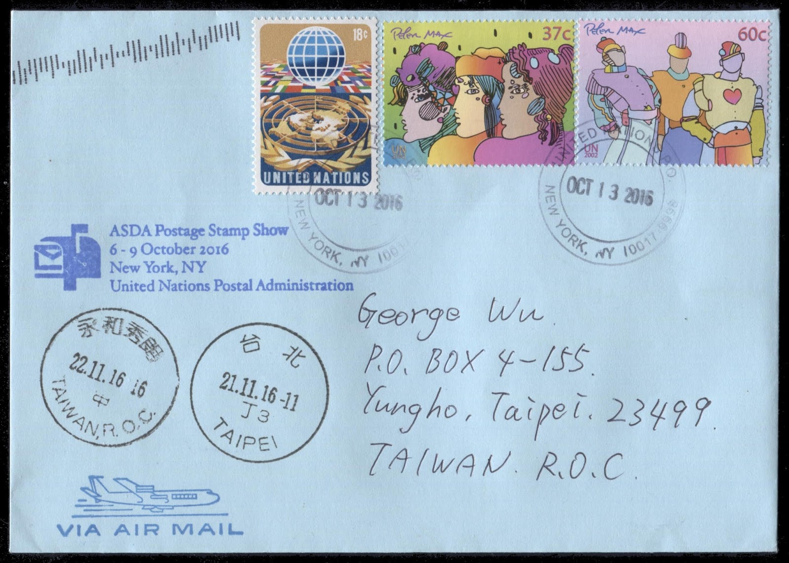 Gulfmann Stamps Collection UNITED NATIONS ASDA Stampex Cover