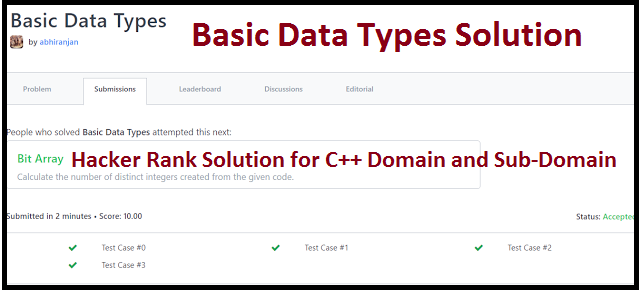 Hackerrank Basic Data Types Solution C++ Output