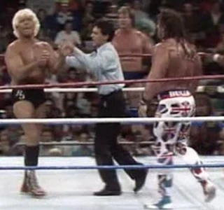WWF / WWE SURVIVOR SERIES 1991 - Ric Flair backs off from The British Bulldog